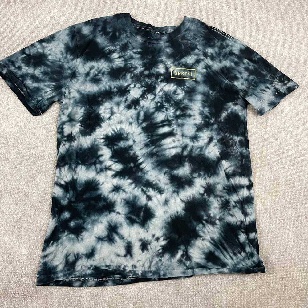 Brixton T-Shirt Mens Large Black White Tie Dye Premium Fit Short Sleeve Casual